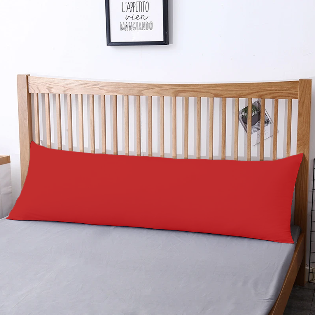 Red Body Pillow Cover Solid Comfy 