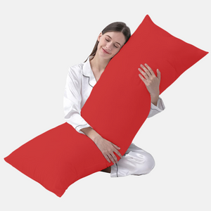 Red Body Pillow Cover Solid Comfy 