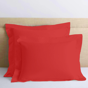 Red Euro Shams Solid Comfy Sateen