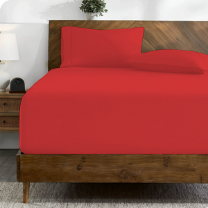 Fitted sheet with Pillowcase Solid Comfy Red