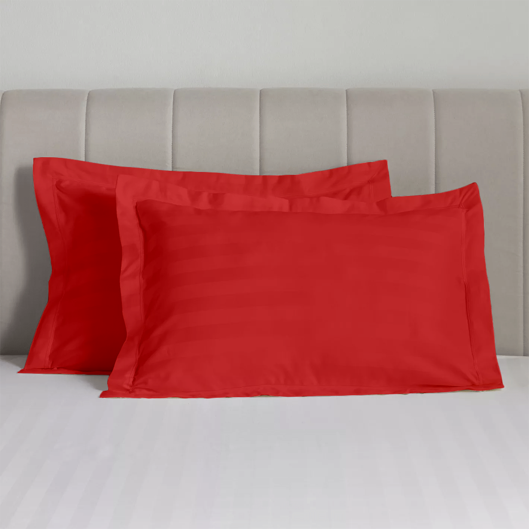 Red Stripe Pillow Shams Comfy Sateen