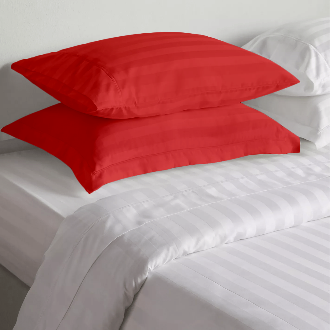 Red Stripe Pillow Shams Comfy Sateen