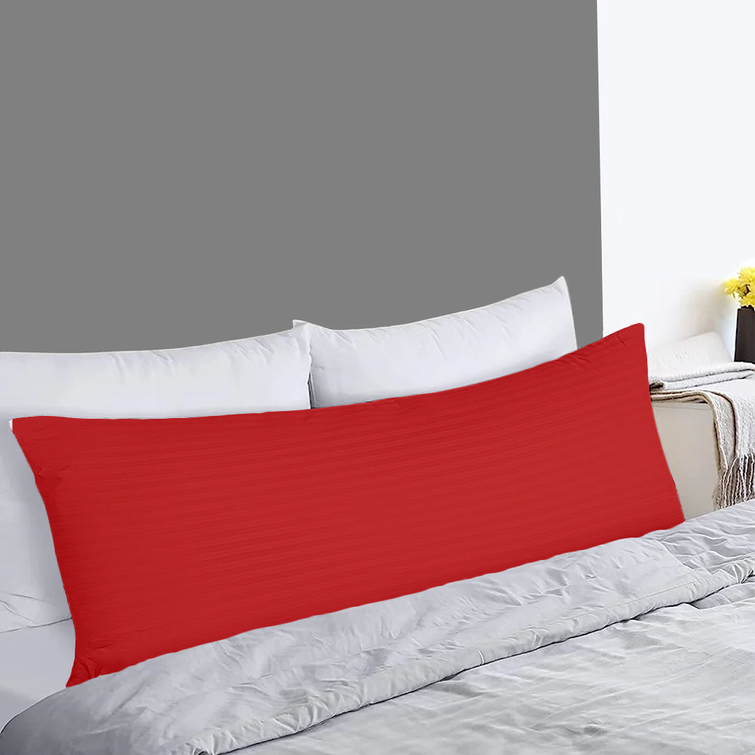 Red Stripe Body Pillow Cover Comfy  Sateen