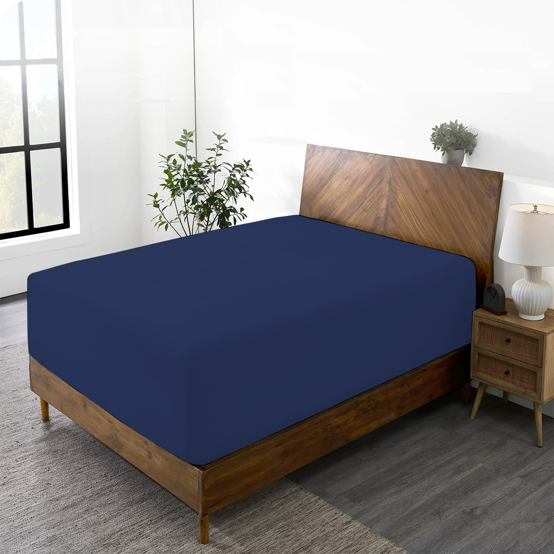 Royal Blue Fitted Sheet Solid Comfy Sateen