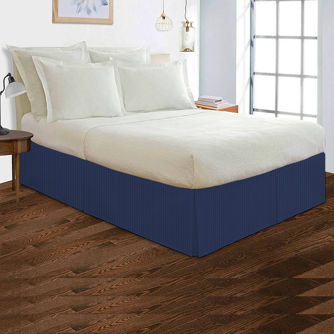 Royal Blue Stripe Bed Skirt (Comfy - 300TC)