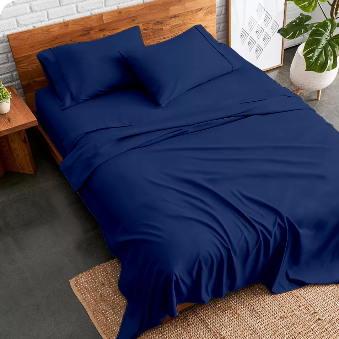 Royal Blue Sheet Set Bliss Solid Sateen