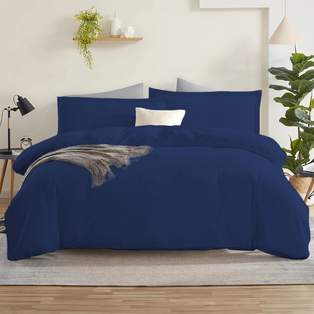 Royal Blue Duvet Cover Set Comfy Sateen Solid