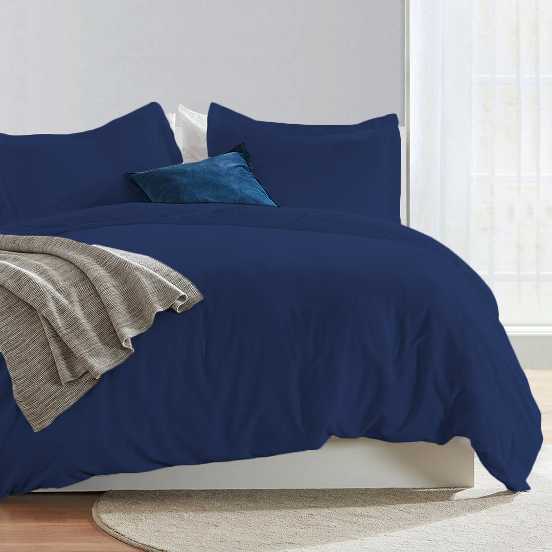 Royal Blue Duvet Cover Set Comfy Sateen Solid