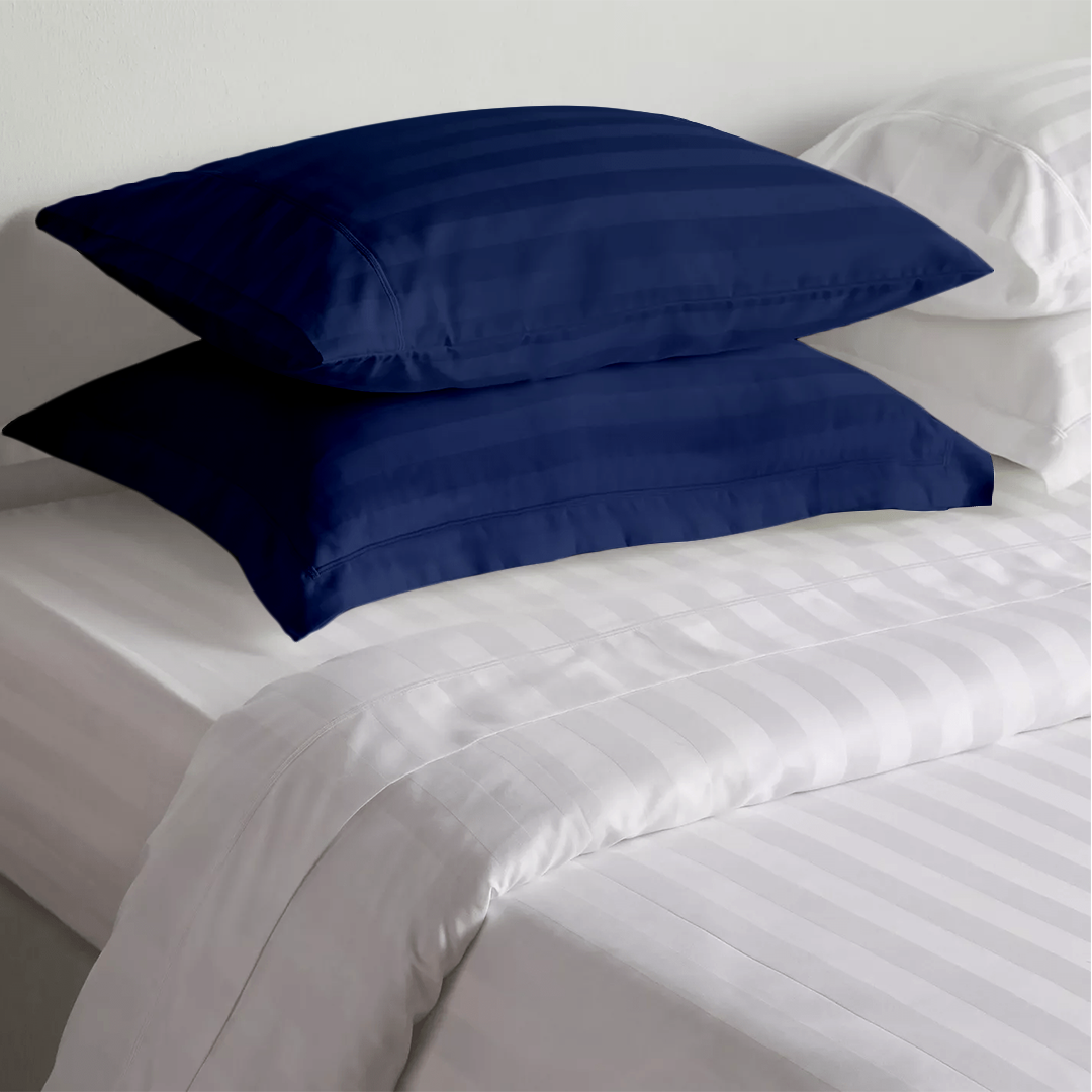 Royal Blue Stripe Pillow Sham Comfy Sateen