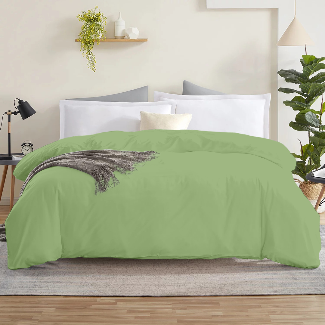 Sage Green Duvet Cover Solid Bliss Sateen