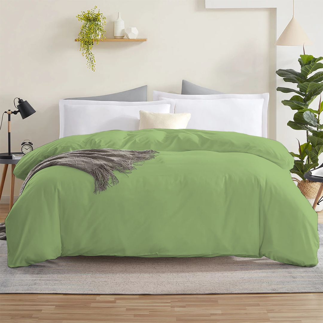 Sage Duvet Cover Solid Comfy Sateen