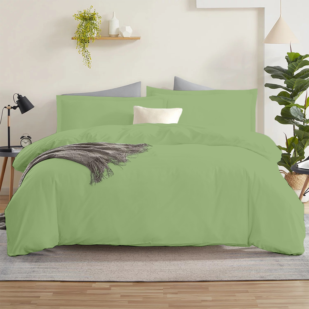 Sage Duvet Cover Set Bliss Solid Sateen