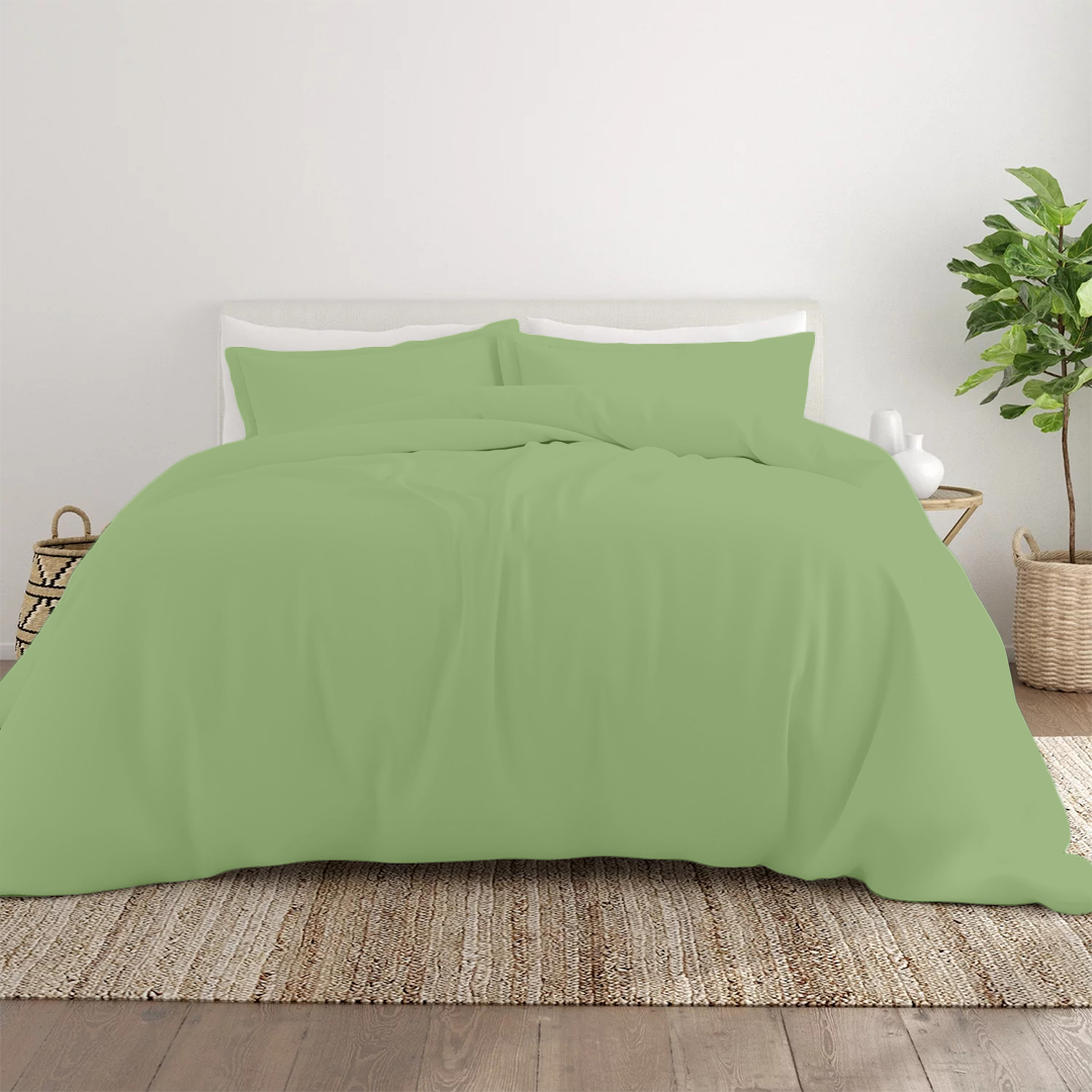 Sage Duvet Cover Set Bliss Solid Sateen