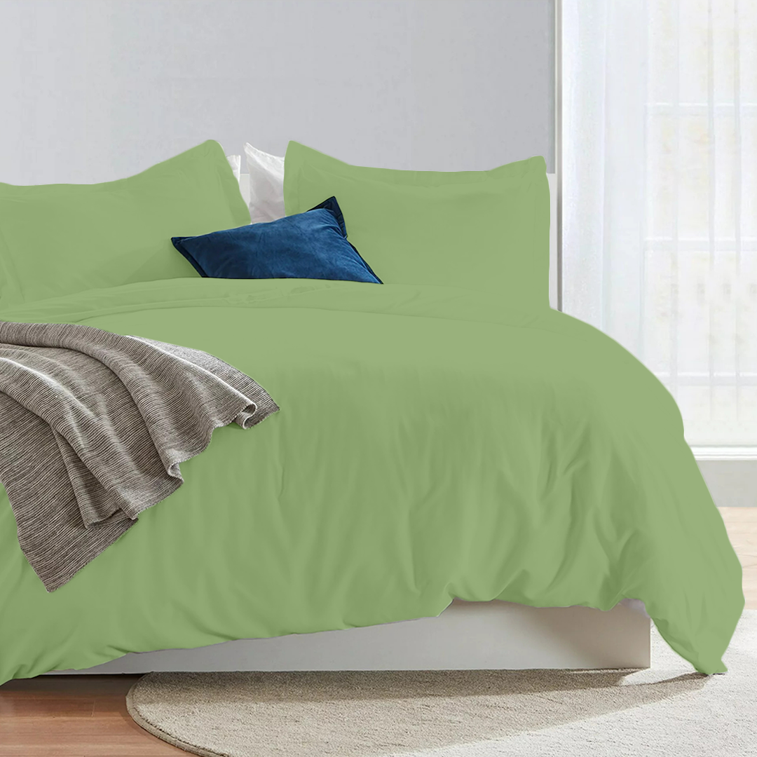 Sage Duvet Cover Set Bliss Solid Sateen