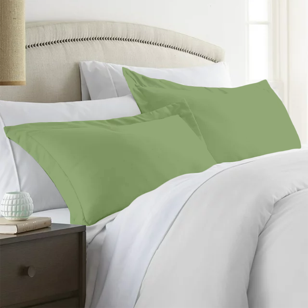 Sage Pillow Shams Solid Comfy Sateen