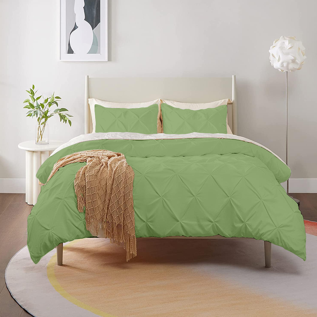 Sage Pintuck Duvet Cover Set Bliss