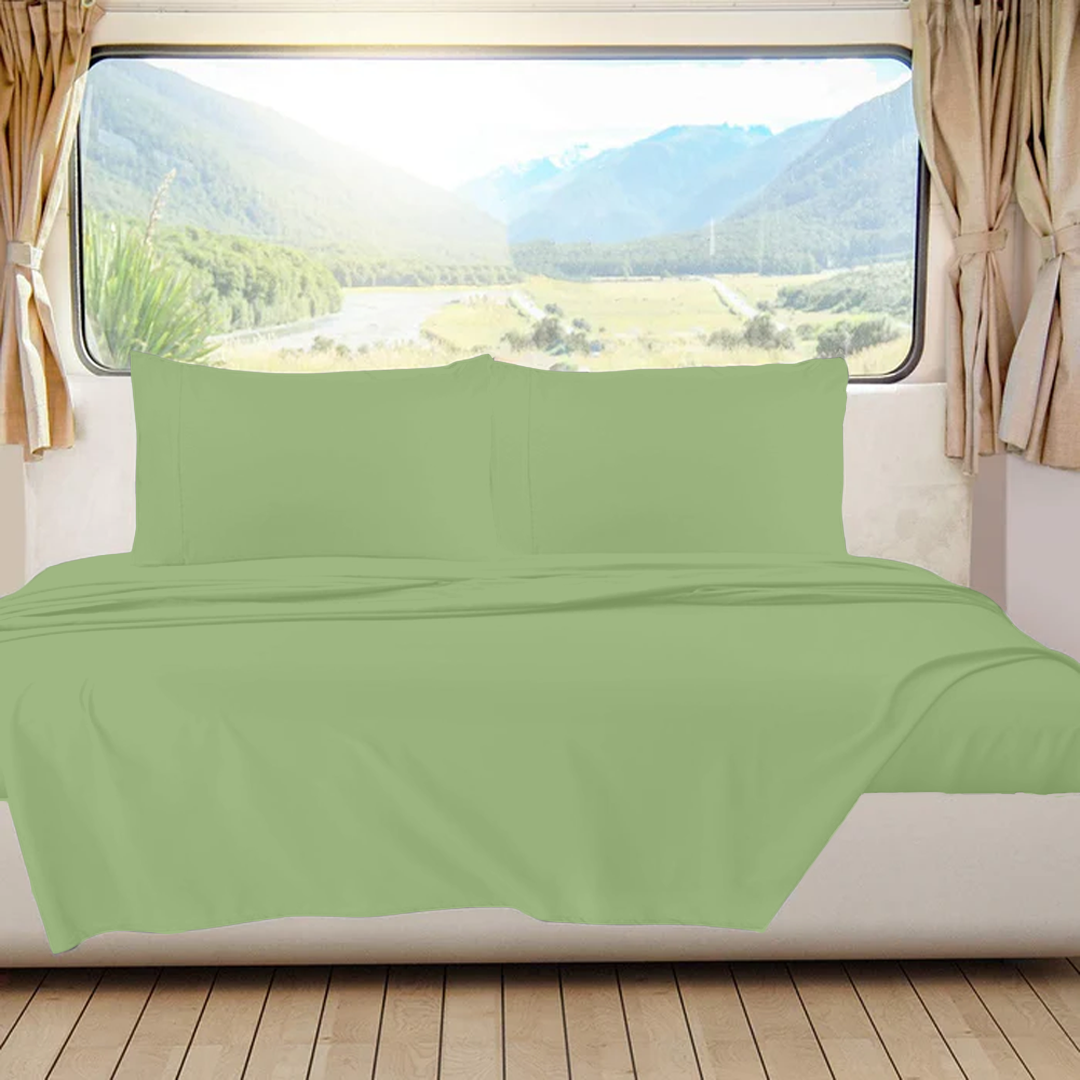 Sage Green RV Sheet Set Solid Bliss Sateen