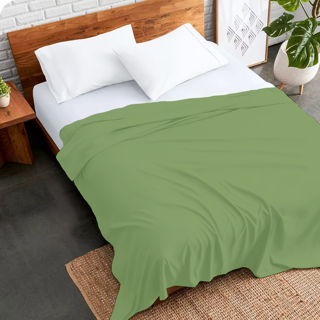 Sage Flat Sheet Solid Bliss Sateen