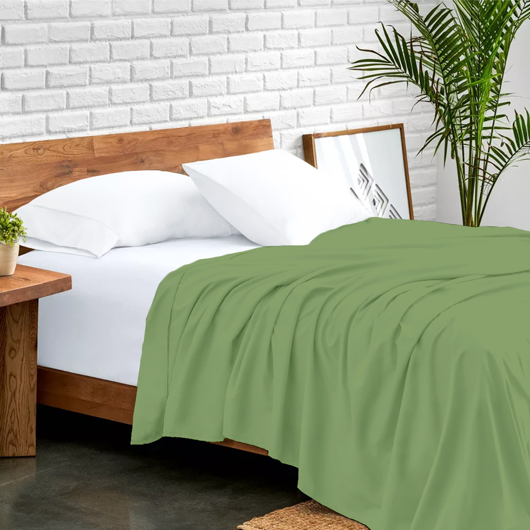 Sage Flat Sheet Solid Bliss Sateen