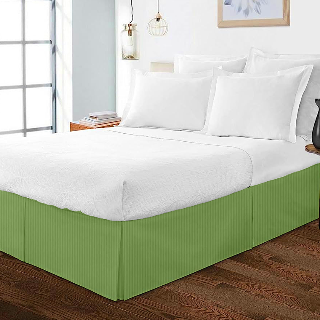 Sage Stripe Bed Skirt (Comfy 300TC)