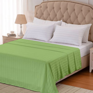 Sage Stripe Flat Sheet Comfy Sateen