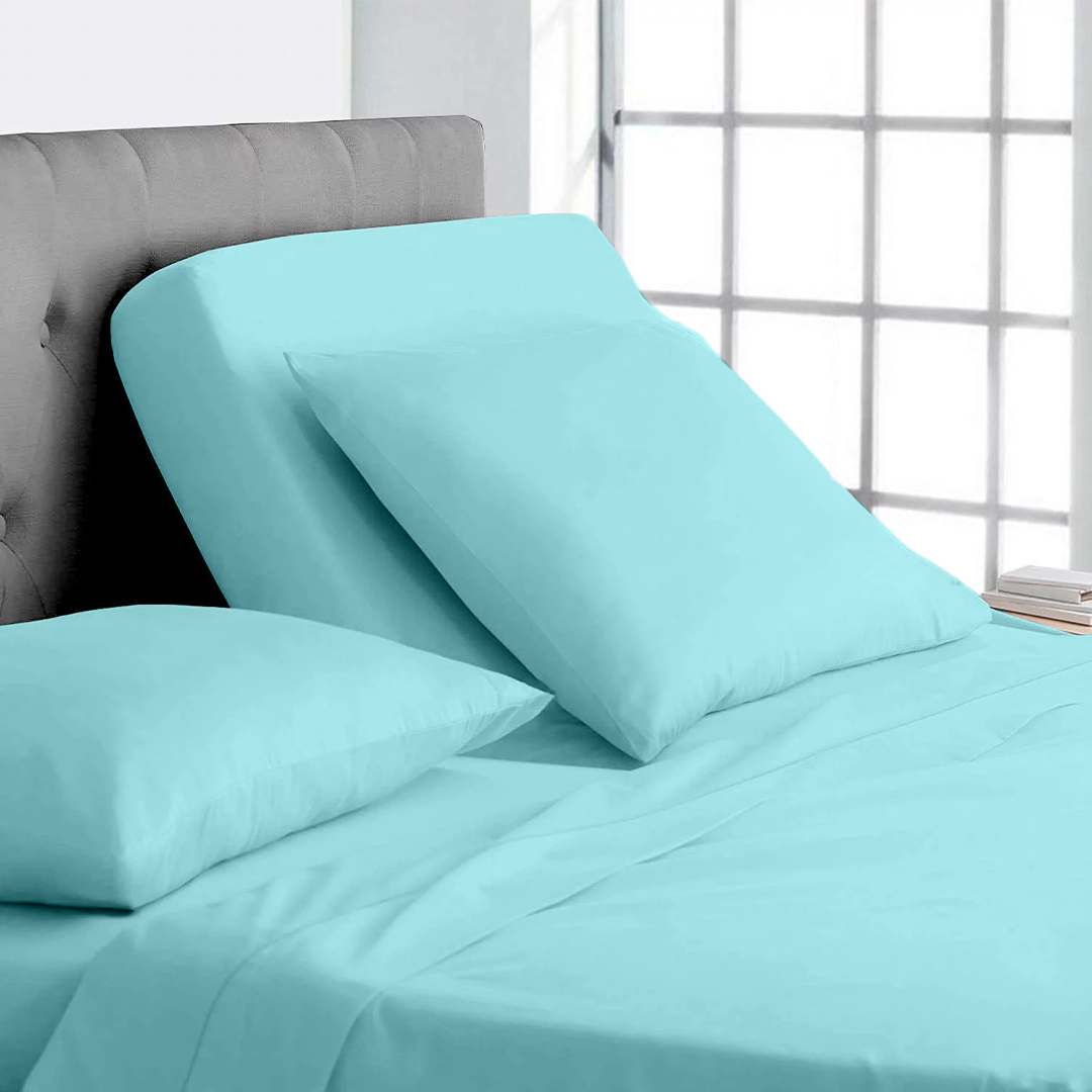 Light Blue Top Split Sheet Set 34 Inches Solid Bliss