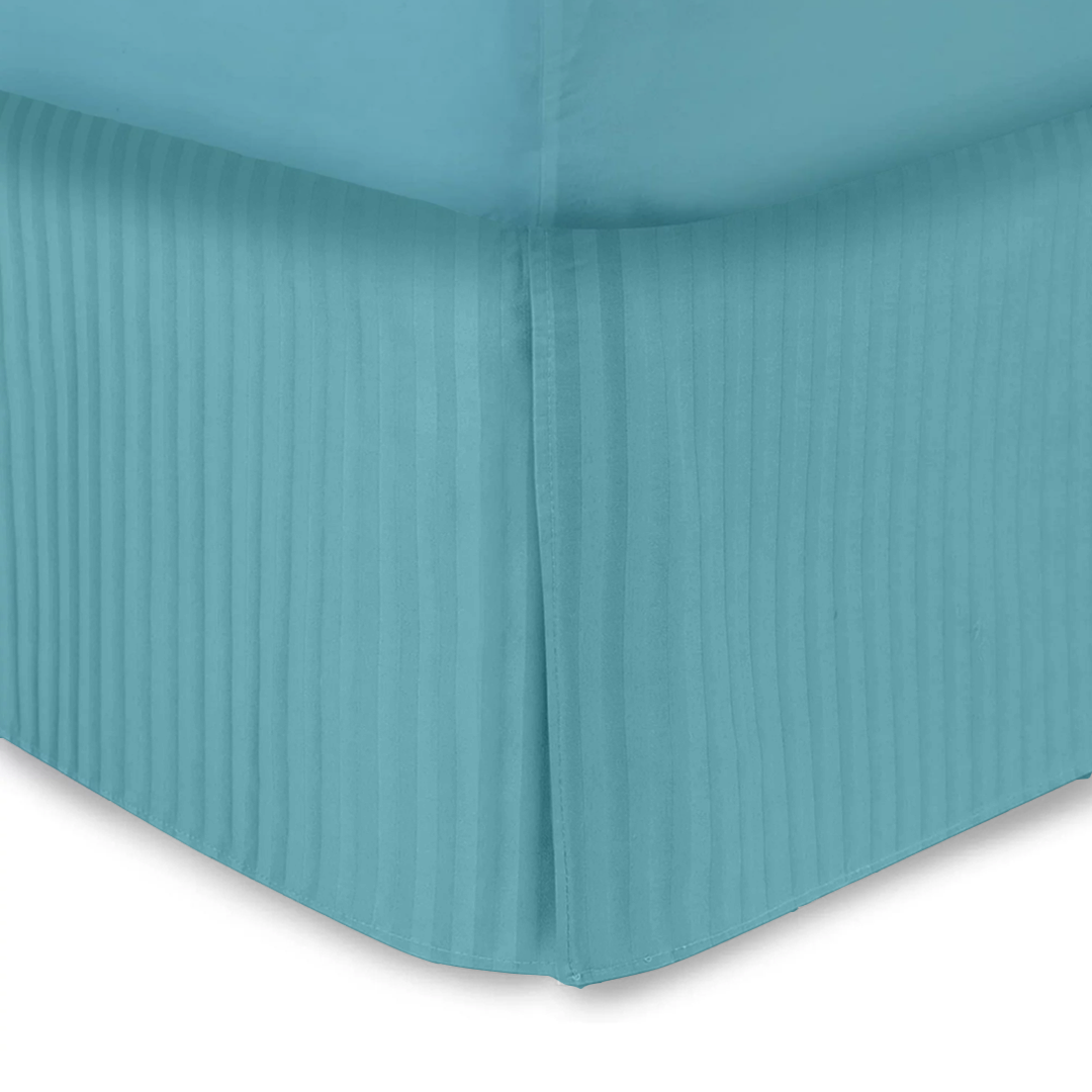 Light Blue Stripe Bed Skirt (Comfy - 300TC)