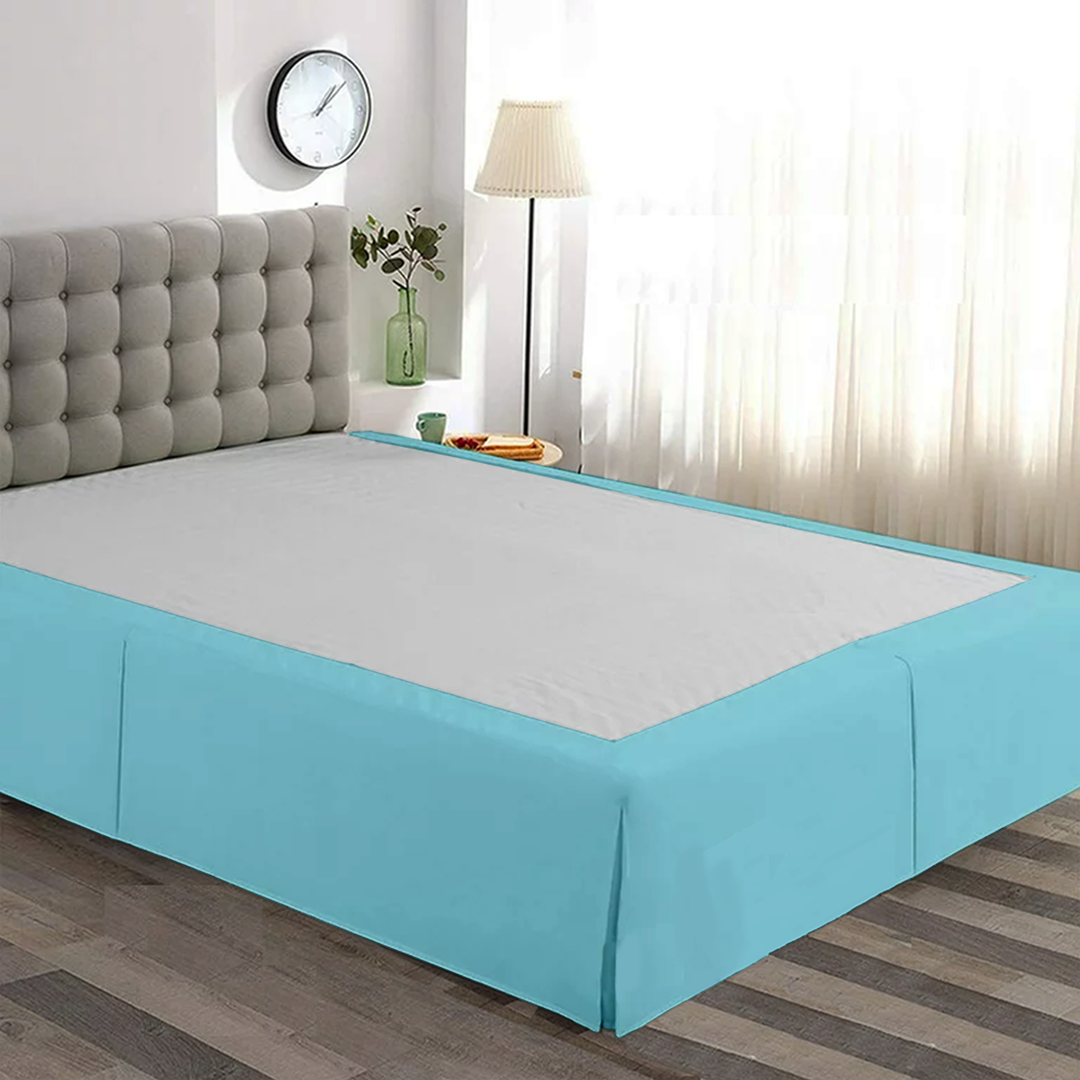 Light Blue Bed skirt Solid Comfy Sateen