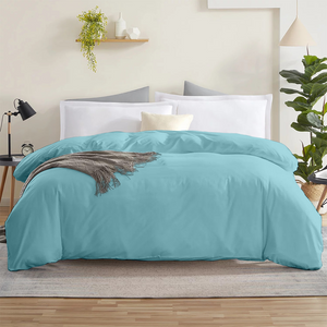 Light Blue Duvet Cover Solid Bliss Sateen