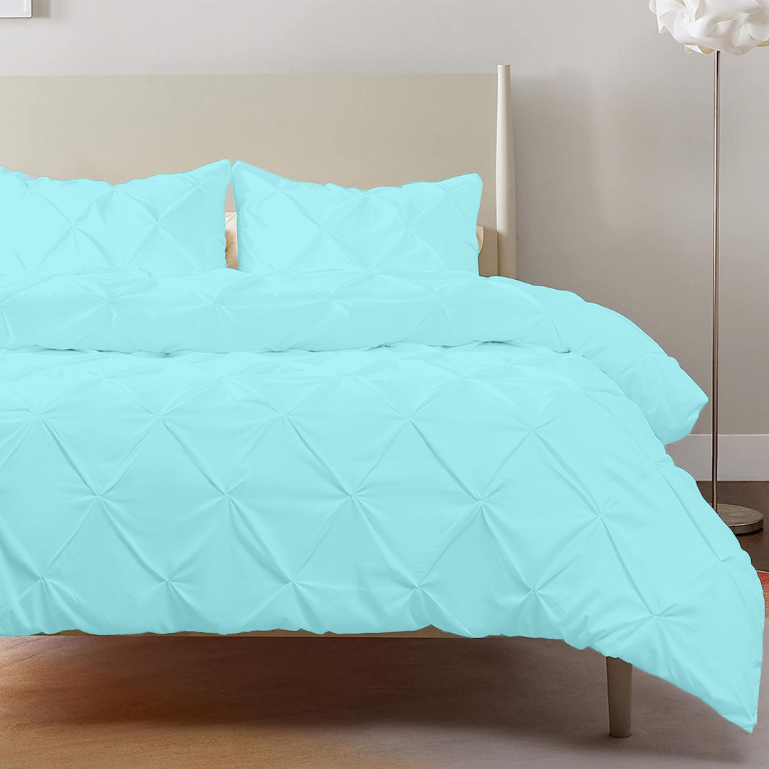 Light Blue Pintuck Duvet Cover Set Bliss