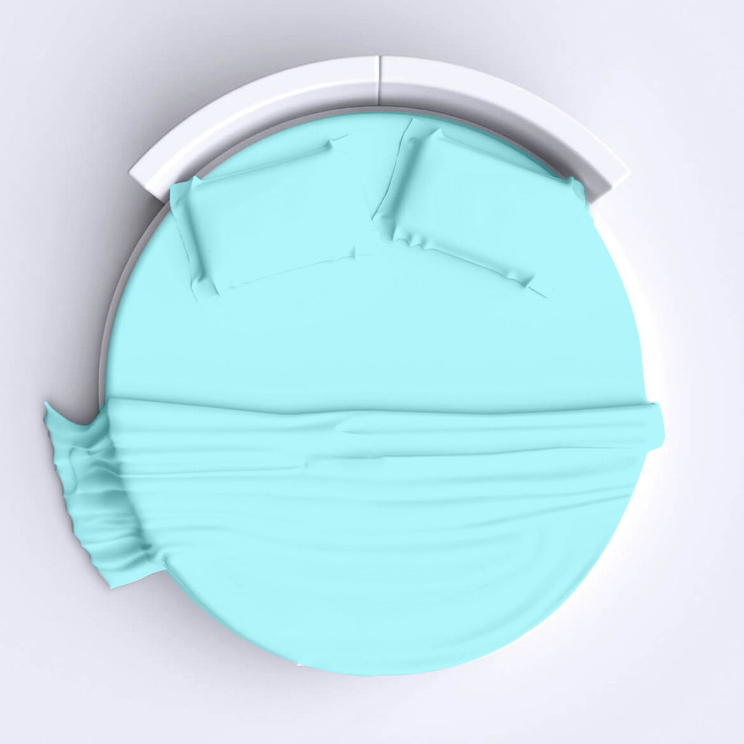 Light Blue Round Bed Sheet Set Solid Bliss Sateen