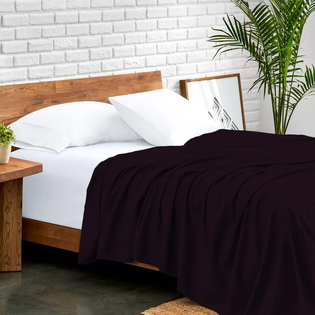 Wine Flat Sheet Solid (Comfy 300TC)