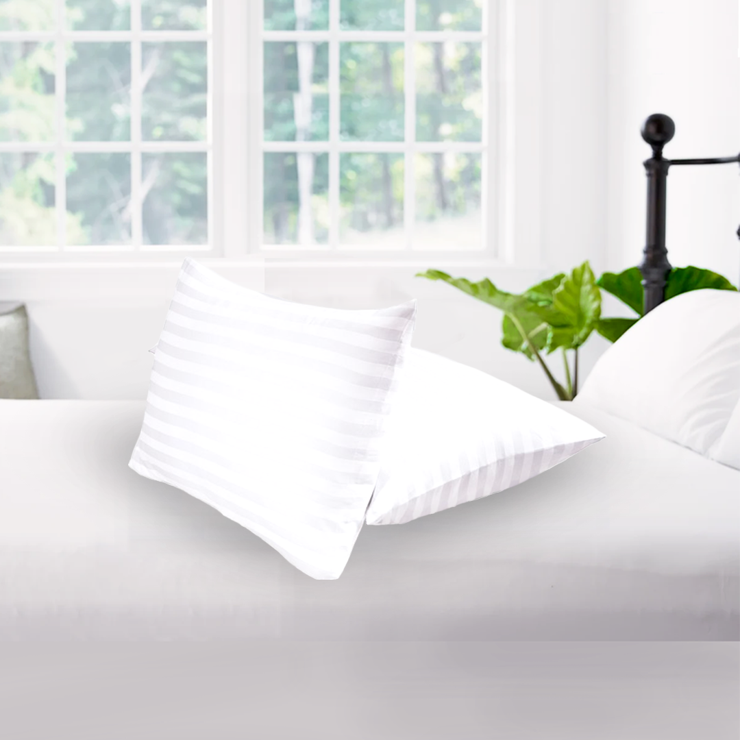 White Striped Pillowcase Bliss Sateen