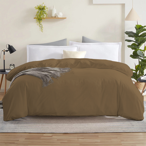 Taupe Duvet Cover Solid Comfy Sateen