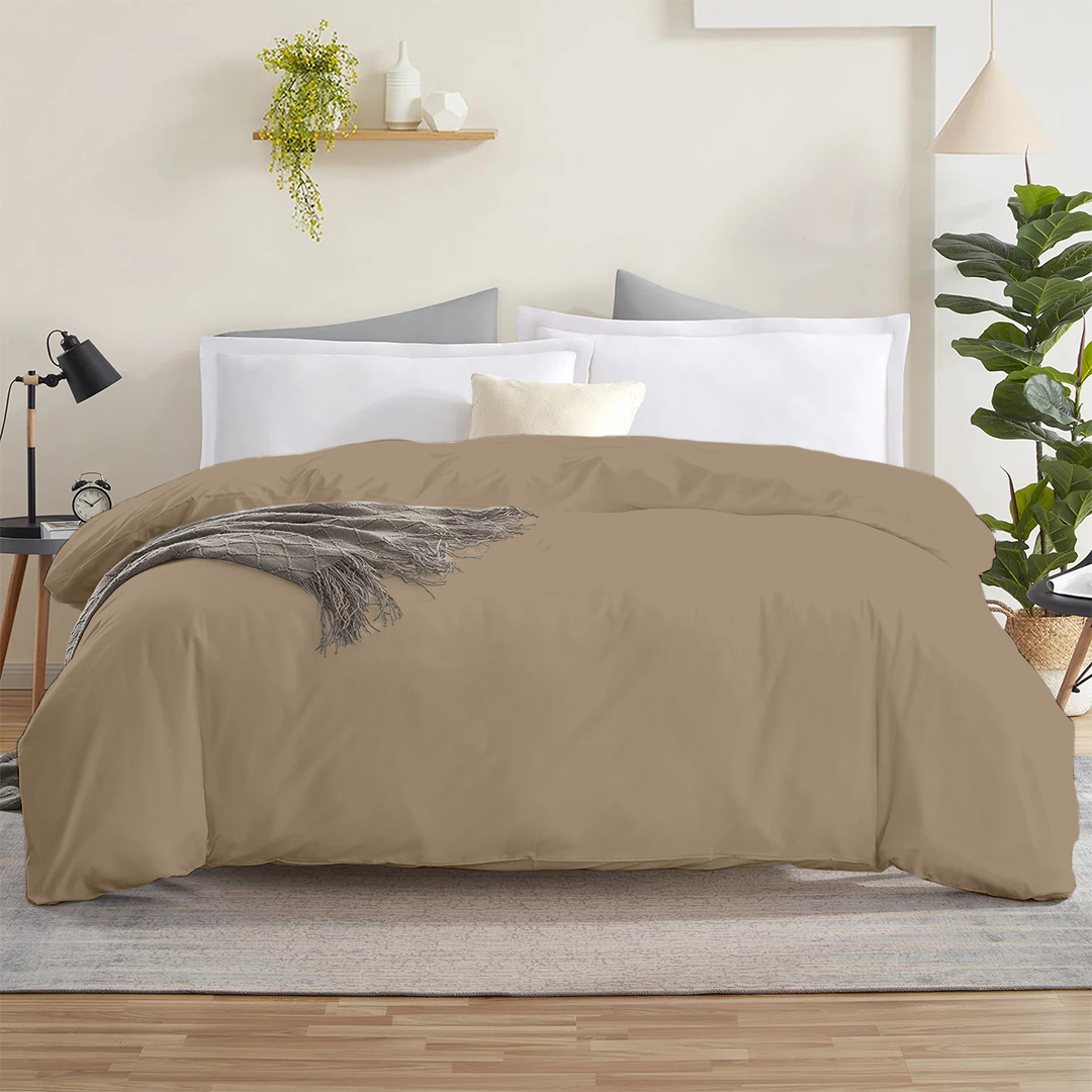 Taupe Duvet Cover Solid Bliss Sateen