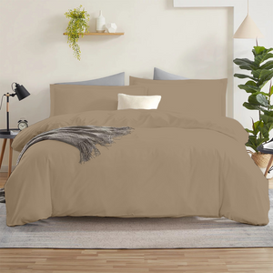 Taupe Duvet Cover Set Solid Bliss Sateen