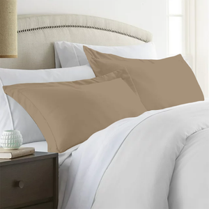 Taupe Pillow Shams Solid Bliss Sateen