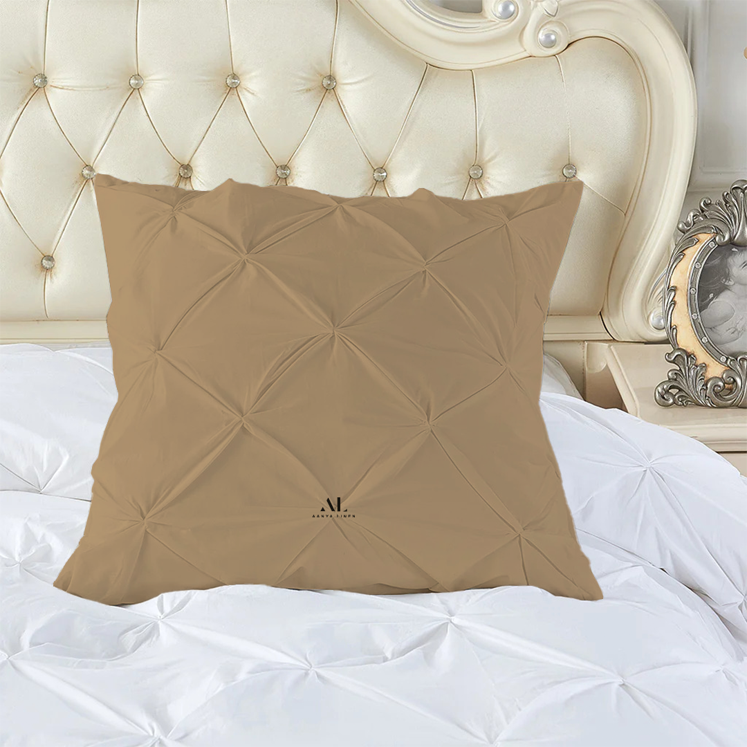 Taupe Pinch Decorative Pintuck Euro Shams