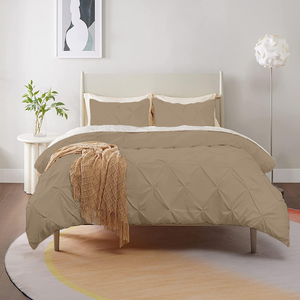 Taupe Pintuck Duvet Cover Set Bliss