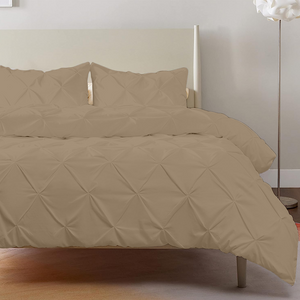 Taupe Pintuck Duvet Cover Set Bliss