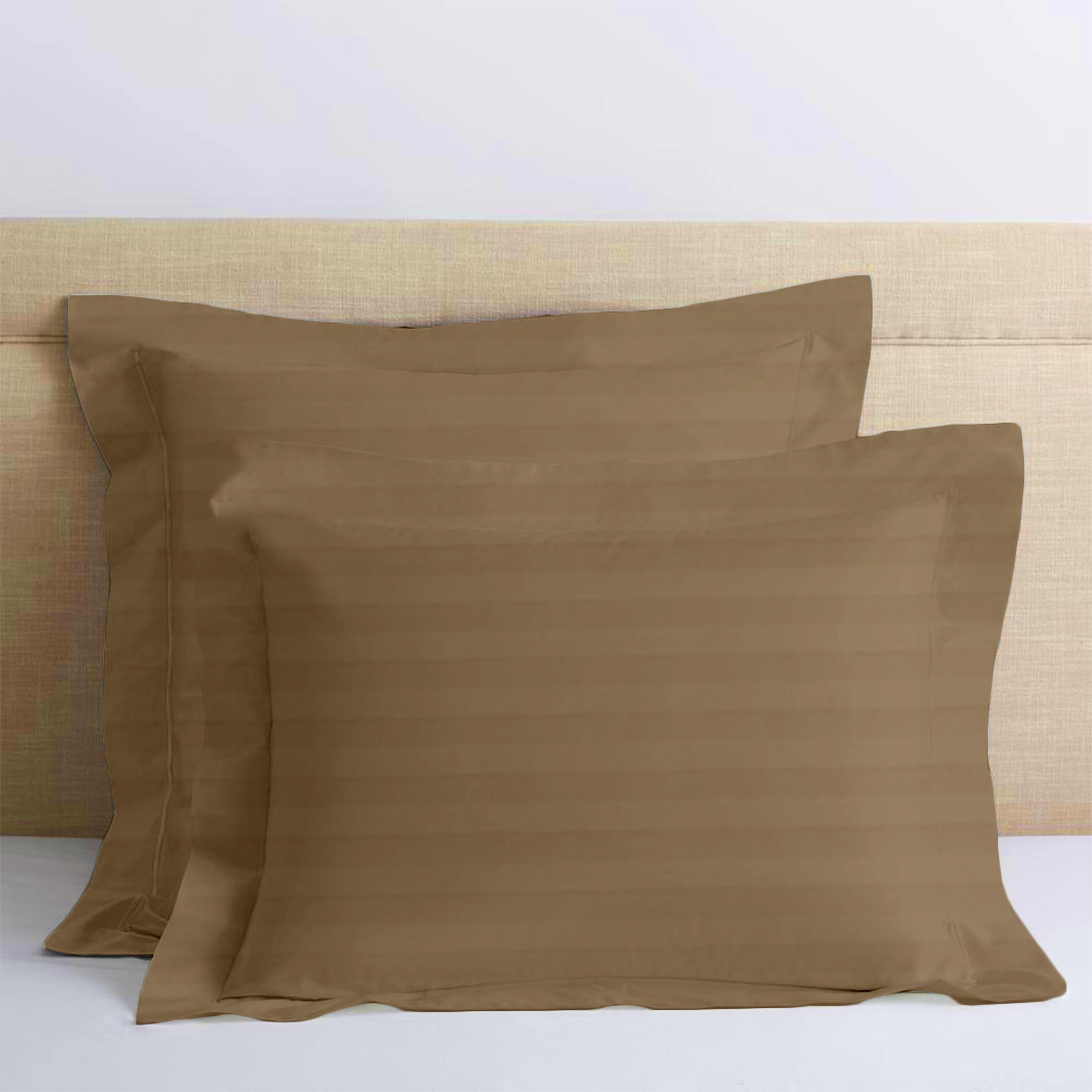 Taupe Stripe Euro Shams Comfy Sateen