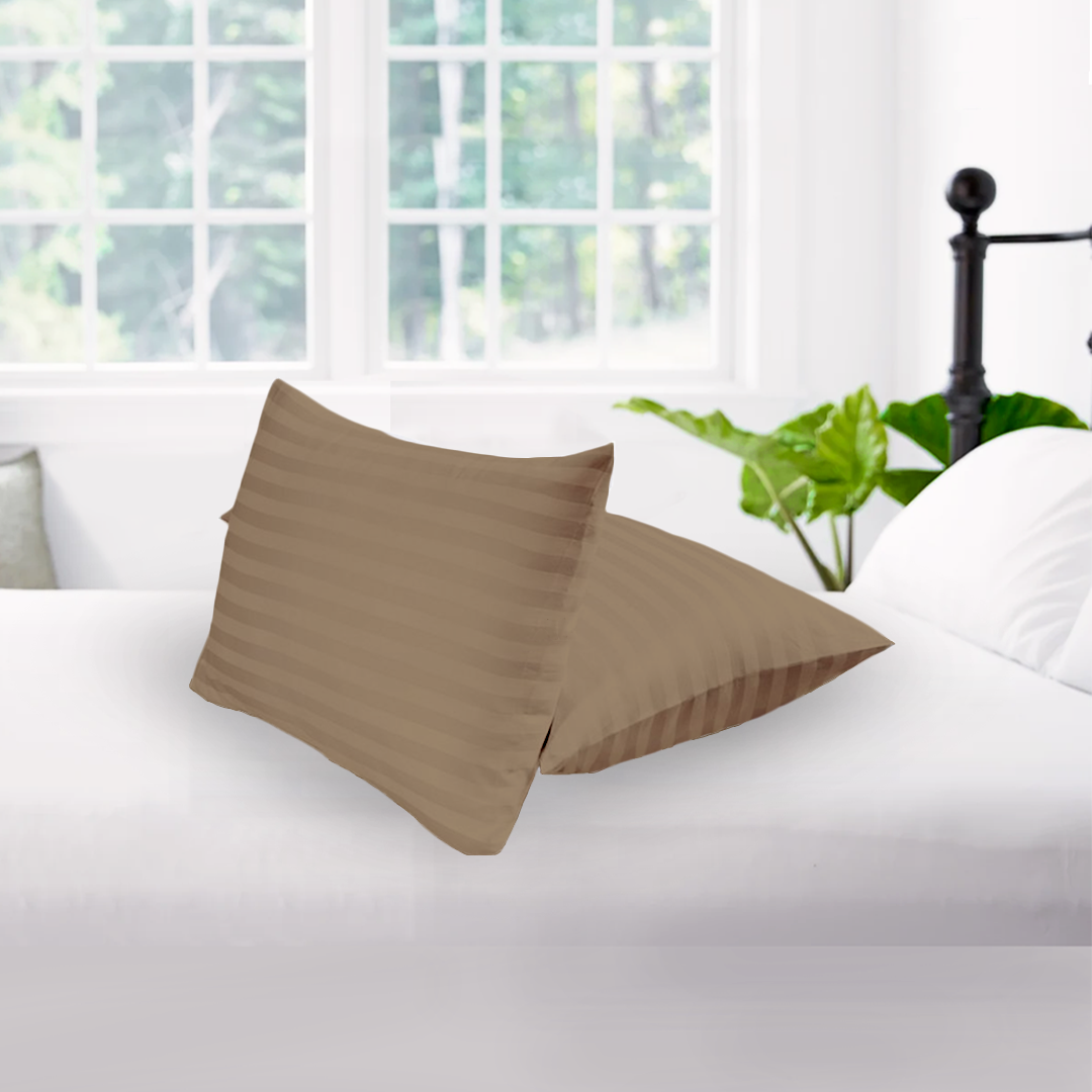 Taupe Stripe Pillowcase Comfy Sateen