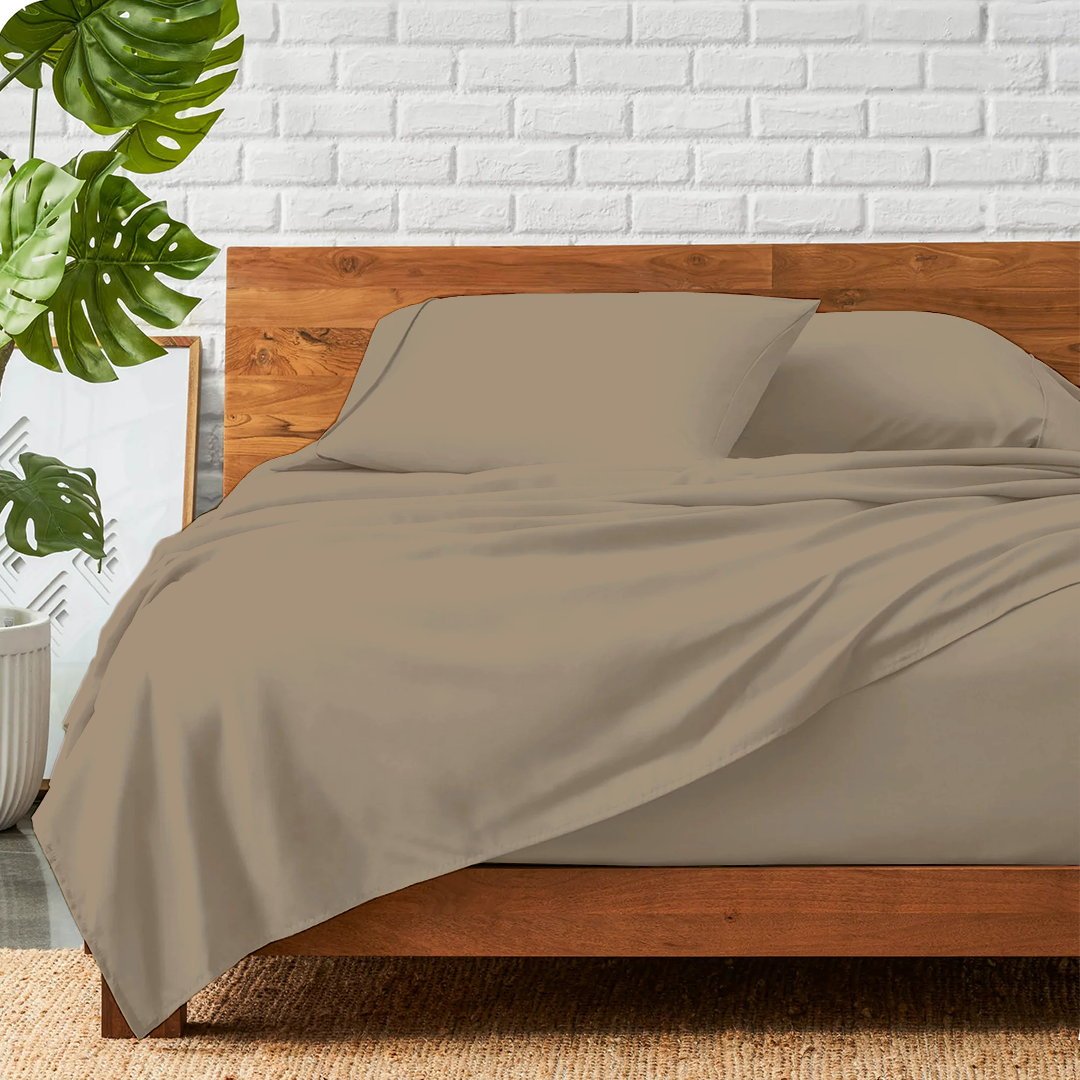 Taupe Sheet Set Bliss Solid Sateen