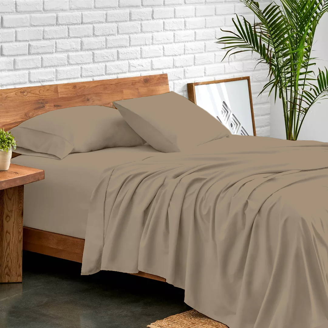 Taupe Sheet Set Bliss Solid Sateen