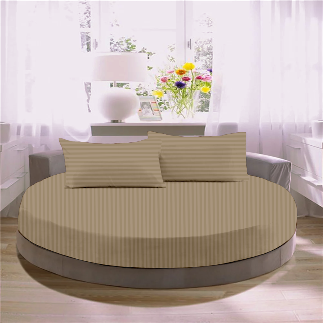 Taupe Round Stripe Sheet Set