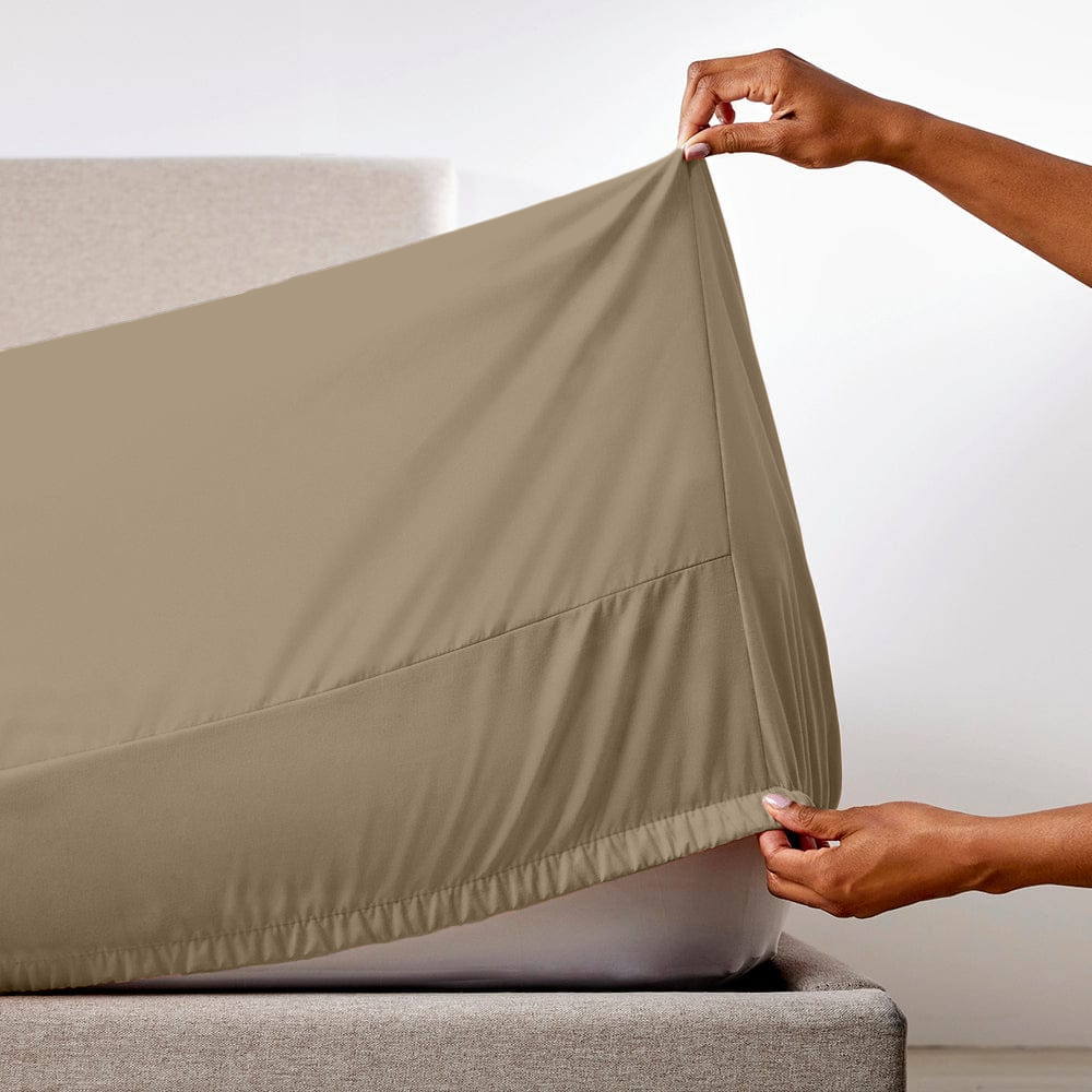 Taupe RV Fitted Sheet Solid Bliss Sateen