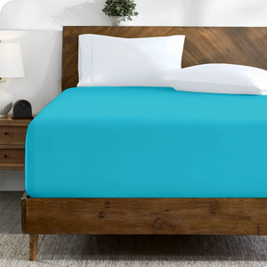 Turquoise Fitted Sheet Solid Comfy Sateen