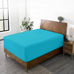 Turquoise Fitted Sheet Solid Comfy Sateen