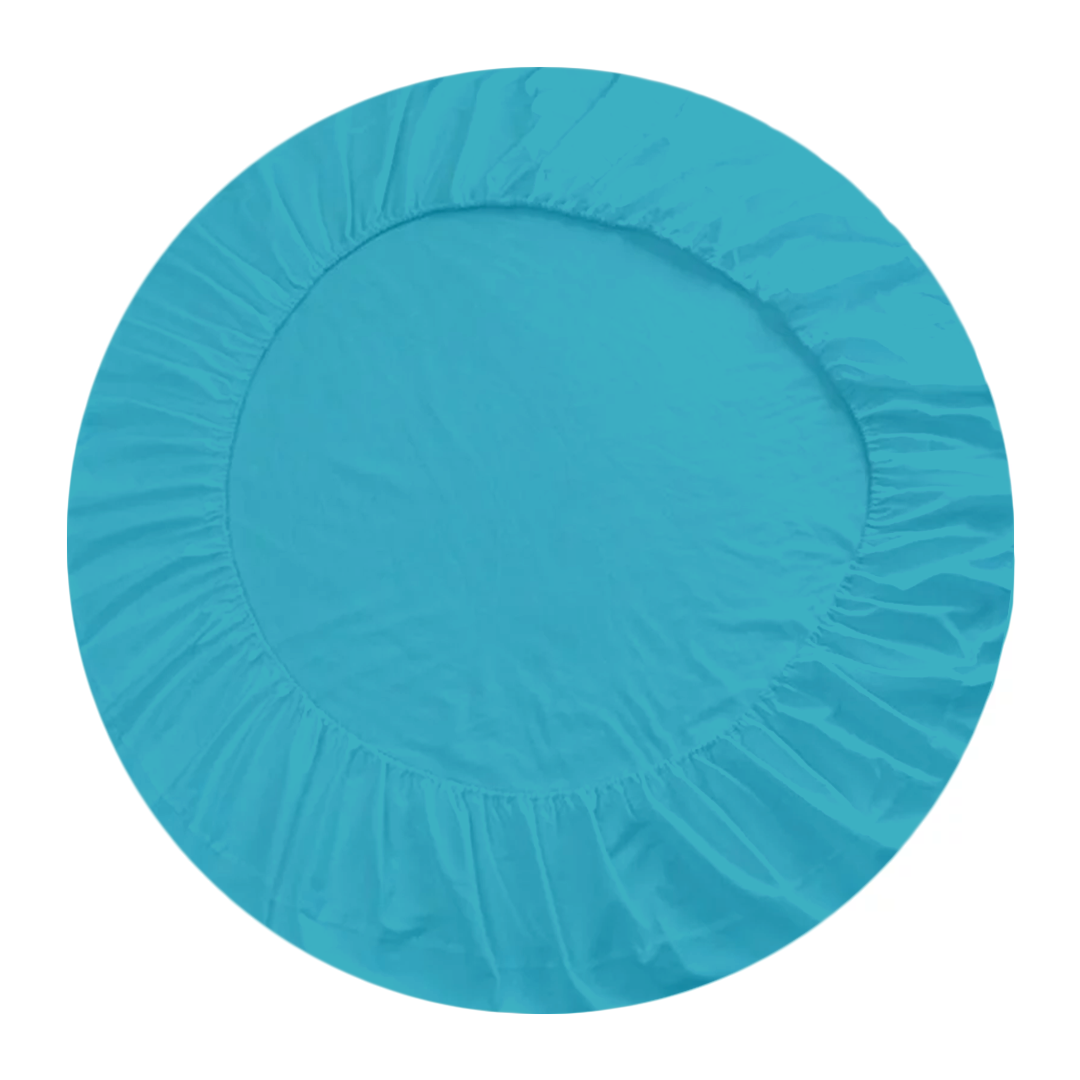 Turquoise Round Fitted Sheet Comfy Solid Sateen