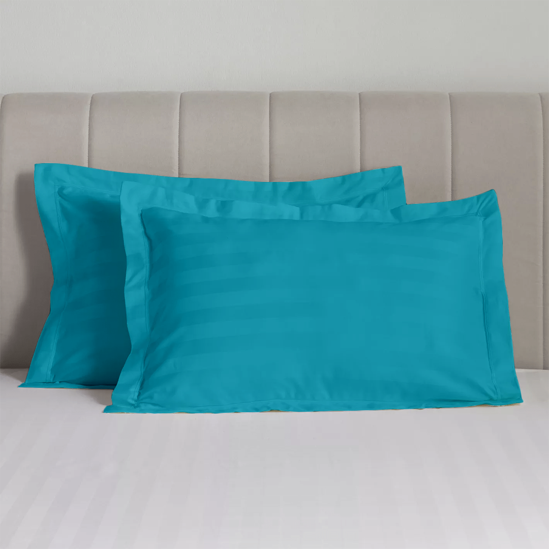 Turquoise Stripe Pillow Shams Comfy Sateen